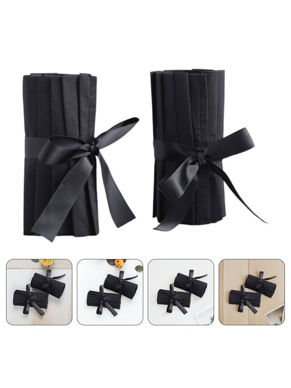1 Pair Black Cotton Fake Shirt Cuffs for Womens Fashion Outfits and Casual Wear
