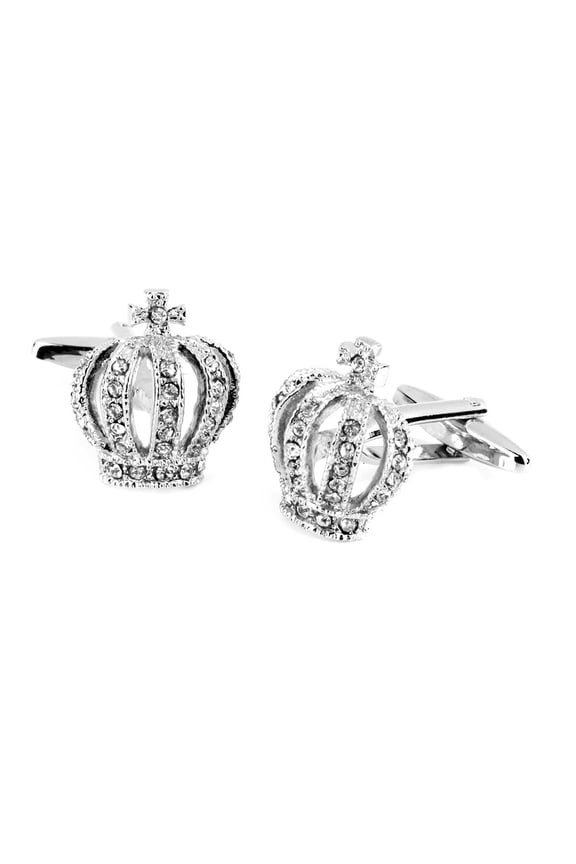 1 Pair Decorative Cuff Links Mens Crown Elegant for French Shirts Wedding