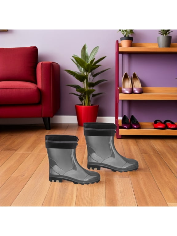 1Pair White Rain Boot Socks Liner with Tall Cuff for Winter Snow and Cold Weather