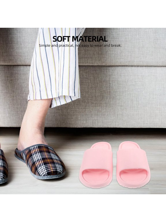 EVA House Slippers, Open Toe Flat Sole Shower Sandals, Lightweight Indoor Home Bathroom Slide Shoes, 1 Pair