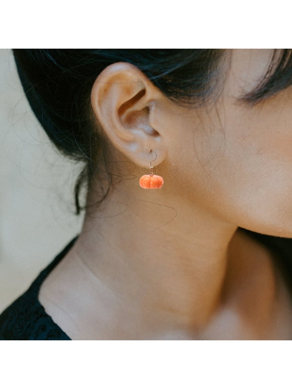 1Pair Pumpkin Earrings Orange Pumpkin Ear Studs Comfortable and Stylish