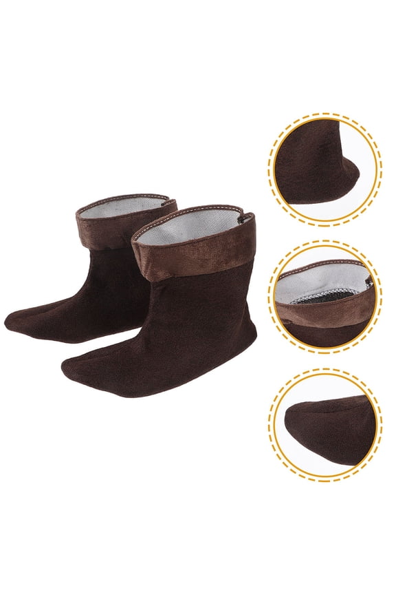 Warm Thermal Boot Inserts Black Plush Lining for Rain Boots 1Pair