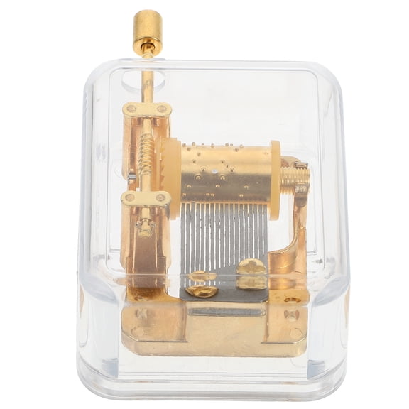 TABLZONE Acrylic Hand Crank Music Box with Clear Sound, Mechanical Craft for Home Decoration, 1Pc Delicate Design