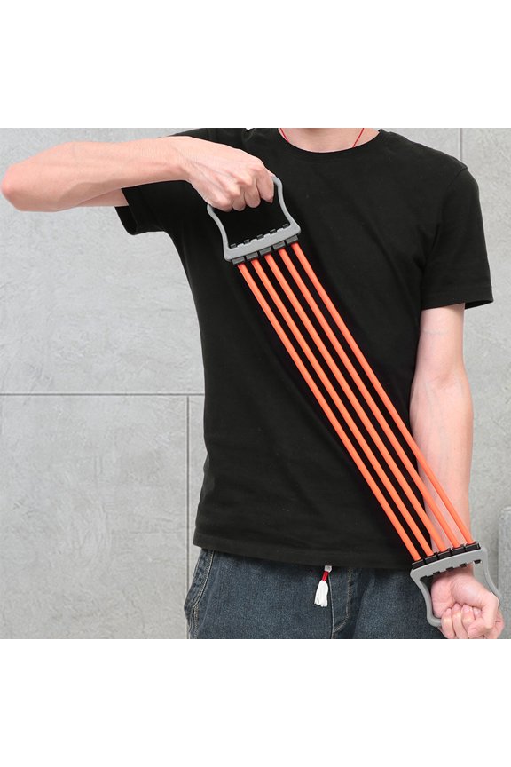 E 1Pc Lightweight Orange Chest Expander for Sports Use with Comfortable Grip Handles