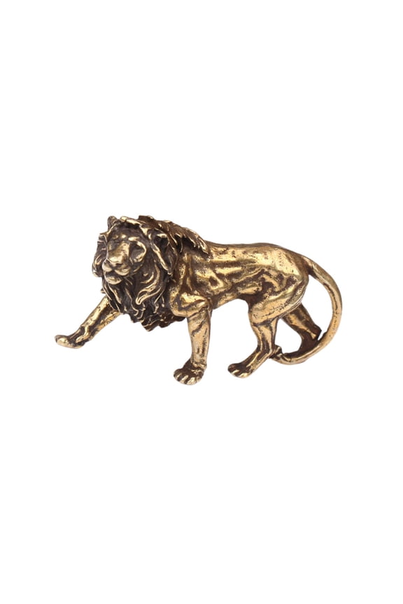 Golden Lion Keychain Pendant, Copper Keyring for Bags, Purses, Keys, Stylish and Unique Accessory