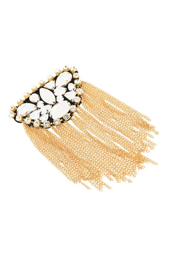 Rhinestone Brooch with Alloy Tassel, Decorative Shoulder Pin Badge Accessory, 1 Piece for Women