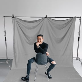 TABLZONE Grey Photography Backdrop Cloth 1Pc Fabric Background for Live Broadcast, Banquet Display, Studio and Photo Shoots