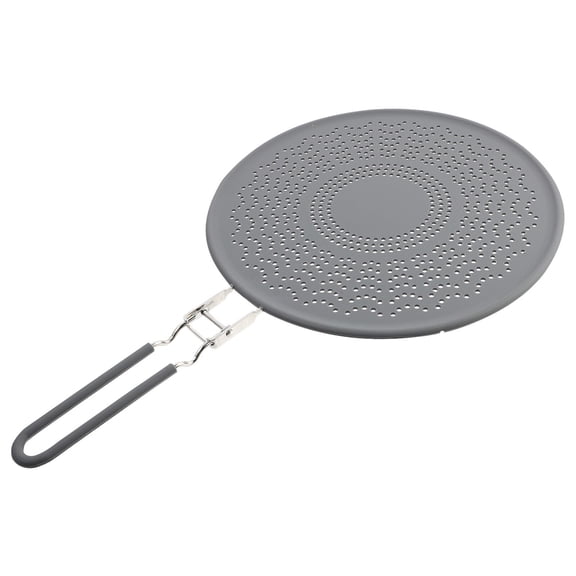 TABLZONE Heavy Duty Silicone Oil Splatter Screen with Heat Insulation Pan Cover, Grey, 1 Piece