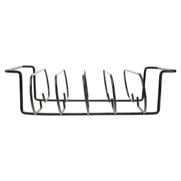 TABLZONE Non-Stick Iron Rib Rack Black Grill Accessory for Home BBQ, Outdoor Cooking and Grilling Essentials