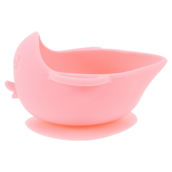 TABLZONE 1Pc Pink Shape Silicone Suction Plate Flexible Wear Resistant Bowl