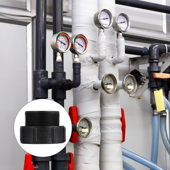 TABLZONE 1Pc Plastic Ibc Tote Converter Adapter for 2 Inch Coarse Thread Valves Black