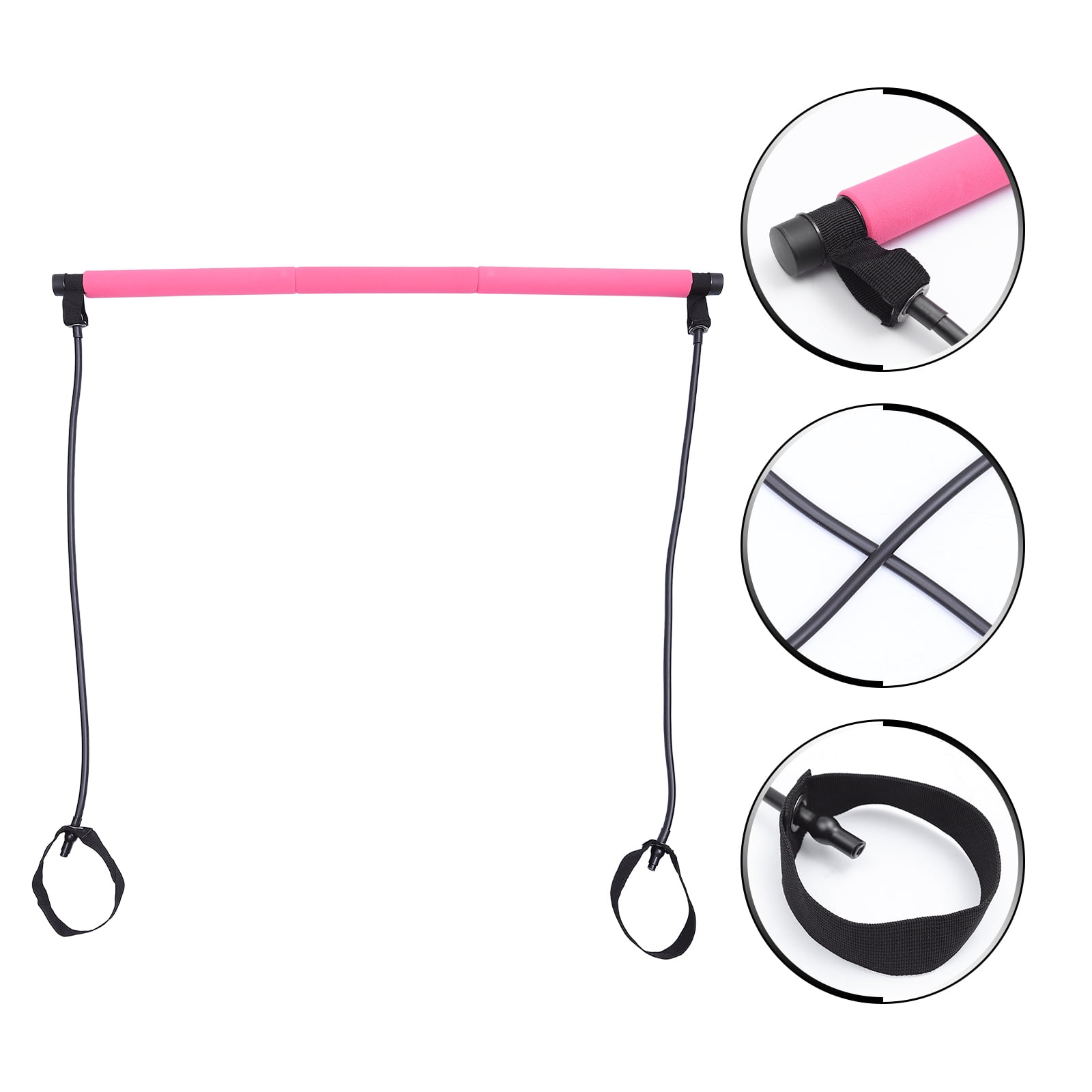 TABLZONE Pilates Resistance Band Set with Fitness Bar for Strength Training, Muscle Building, Sports Workout and Exercise