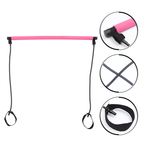 TABLZONE Pilates Resistance Band with Fitness Bar for , Sports Training, Muscle Building and Strength Exercise