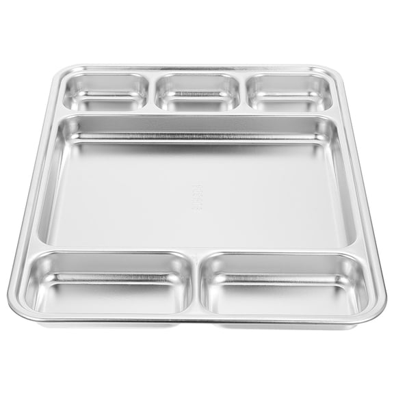 TABLZONE Multipurpose Divided Plate Stainless Steel Silver Kitchen Storage Container