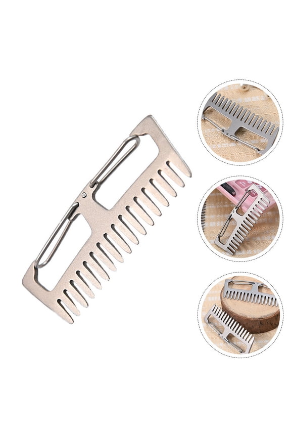 1Pc Portable Titanium Alloy Comb Small Lightweight Outdoor Keychain Multifunction Tool