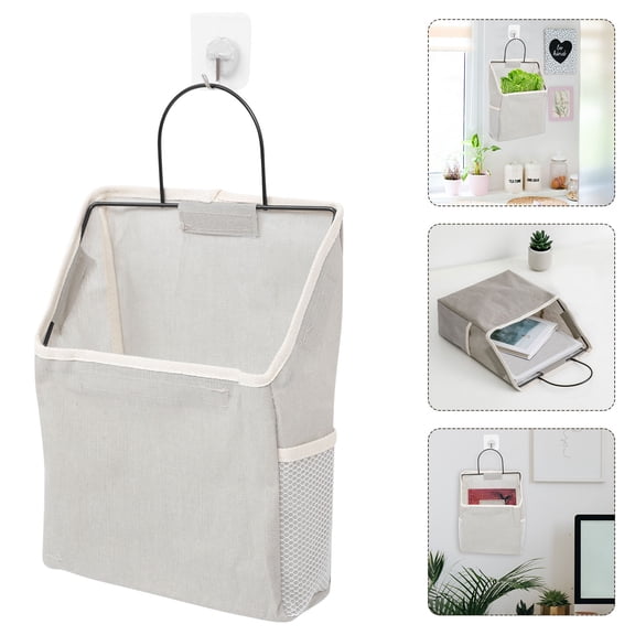 TABLZONE Grey Canvas Hanging Organizer for Room Storage and Decluttering, 1-Piece Tidy