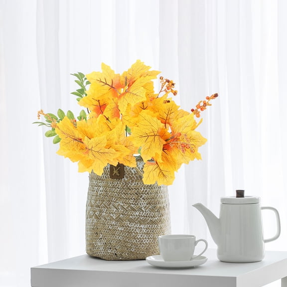 TABLZONE Fine Craftsmanship Yellow Maple Ornaments - Perfect for Vase Decor