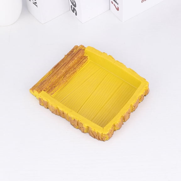 TABLZONE 1Pc Yellow Lizard Feeder Durable Feeding Tray for Small Reptiles and Water Dish