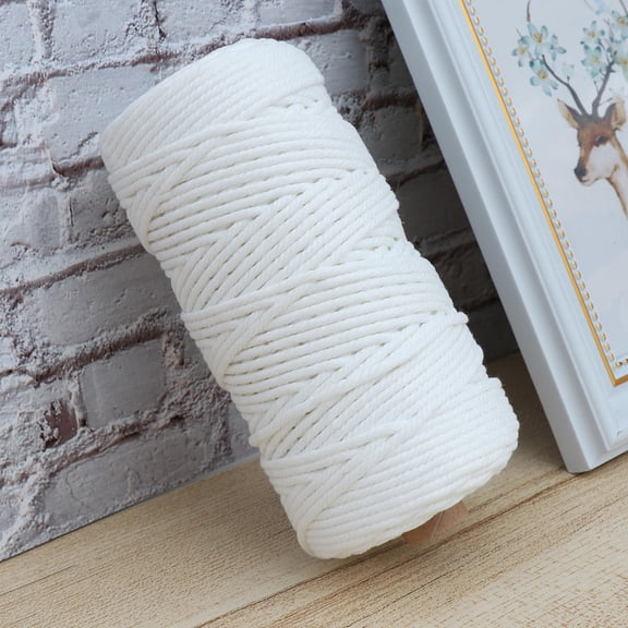 TABLZONE Natural White Cotton Rope Cord for Handmade Crafts, Unstained Twine for Projects and Macrame