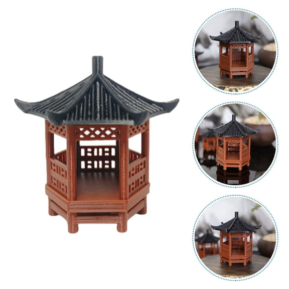 TABLZONE Hexagonal Brown Plastic Pavilion for Outdoor Garden Decor and Home Decoration, Patio Piece