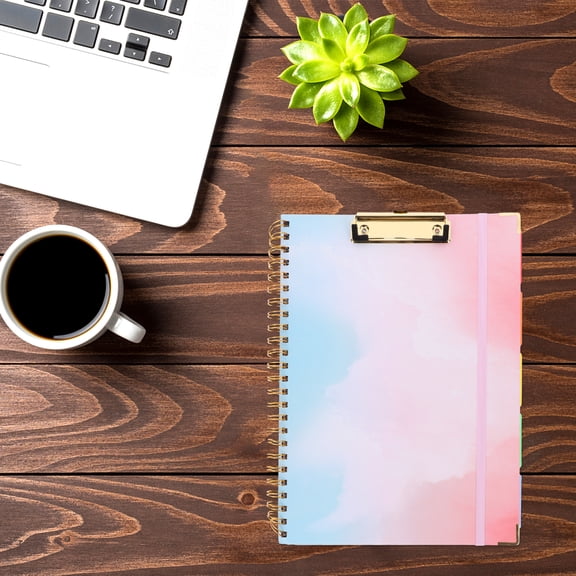 TABLZONE Back to School Clipboard Notepad Spiral Notebook Multi Color Rubber Nylon Iron Paper PVC for Studying Office Work 1Pack