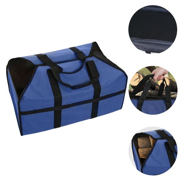 TABLZONE Dark Synthetic Firewood Carrier Tote for Yard and Outdoor Wood Log Storage and Transport