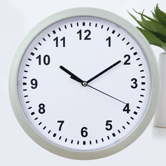 TABLZONE 1Pack Decorative Desk Clock Silver ABS Round Time Telling Household Clock for Public Place