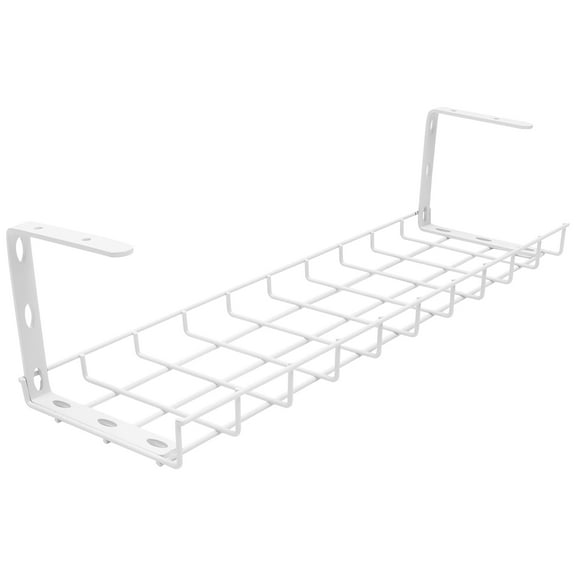 TABLZONE 1Pack Grey Iron Desk Wire Organizer For Home Office Tidy Workspace