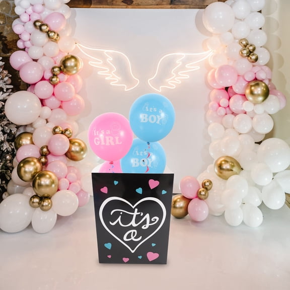 TABLZONE 1 Set Gender Reveal Balloon Box, Assorted Color Paper Display Storage Boxes for Shower Party Decor Supplies