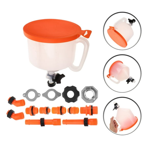 TABLZONE 1Set Coolant Flush Kit Radiator Bleeding Funnel Spill Proof Car Repair Tool in Orange