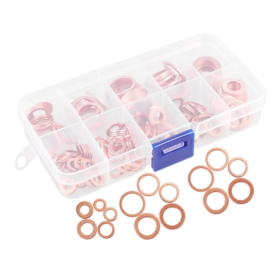 TABLZONE Copper Sealing Washer Set, Rose Assortment for Multiple Bolt Sizes, and Resistant, 1 Set