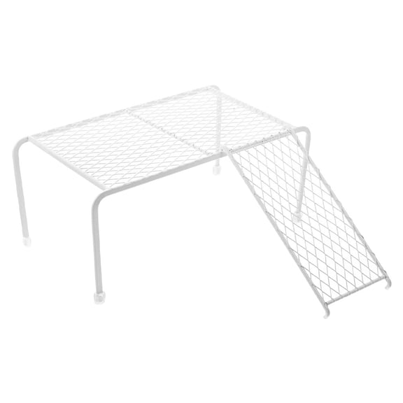 TABLZONE 1Set Durable White Iron Chicken Platform Rack with Ladder for Farmhouse Coop Use