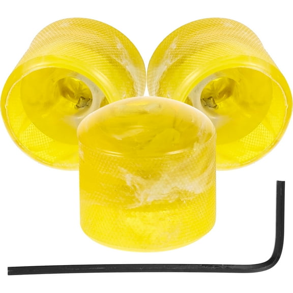 TABLZONE 1Set Professional Yellow Plastic Electric Guitar Volume Tone Dome Knobs Replacement