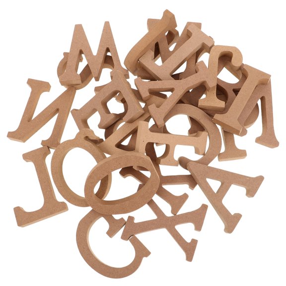 TABLZONE 1Set Khaki Wooden Block Letters for Crafts Versatile DIY Home Decoration