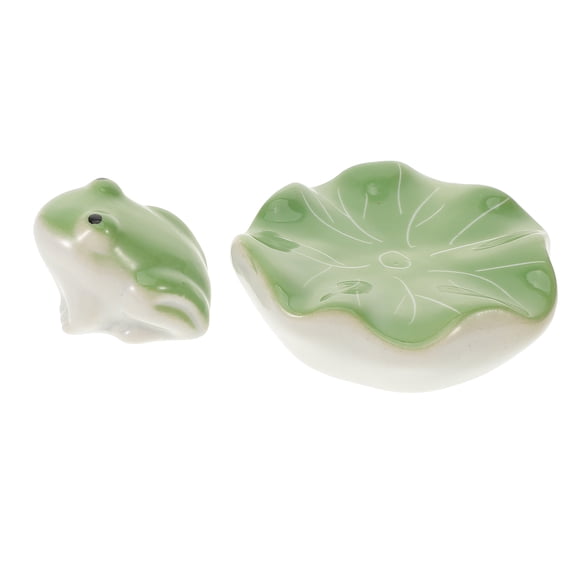 TABLZONE 1Set Lifelike Floating Ceramic Frog for Fish Tank Aquarium Decor Green Animal Ornament
