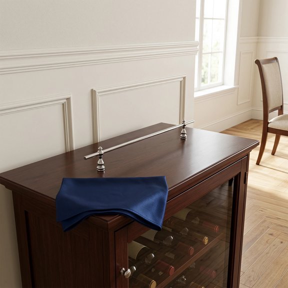 TABLZONE 1Set Plated Silver Cabinet Railing Hardware for Glass Shelves with Modular Design and Cnc Precision