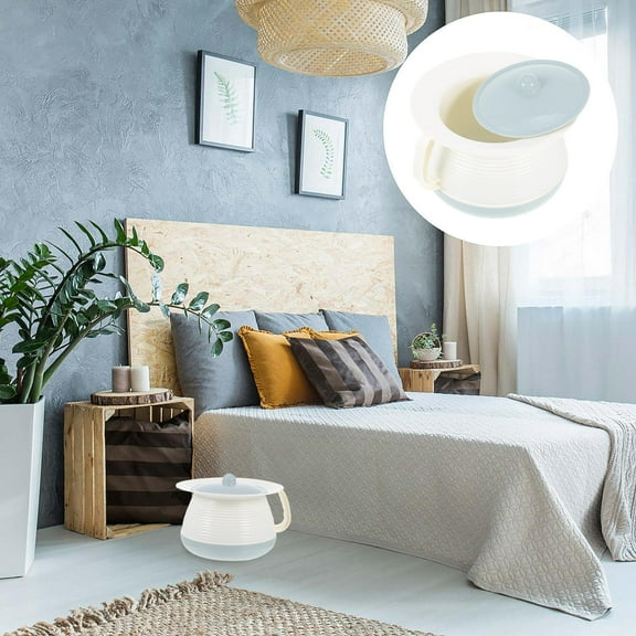 TABLZONE 1Set Thick Plastic Covered Spittoon Portable Chamber Pot for Home Use