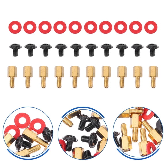 TABLZONE 1Set Round Head Screw with Hexagonal Spacer and Insulation Gasket for Golden Computer Case Accessories