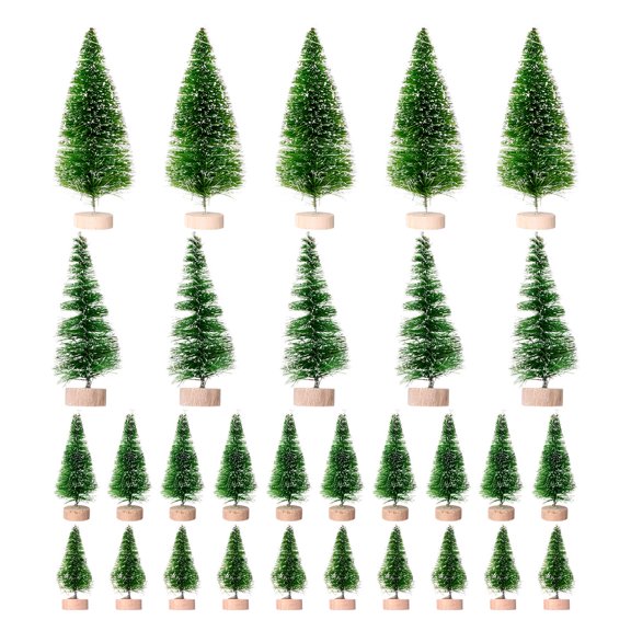 TABLZONE 30Pcs Small Green Christmas Tree Ornaments for Holiday Party Decoration and Festive Home Decor