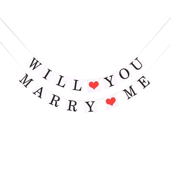 TABLZONE 1Set Wedding Propose Banner Assorted Color Will You Marry Me Party Decoration Banner