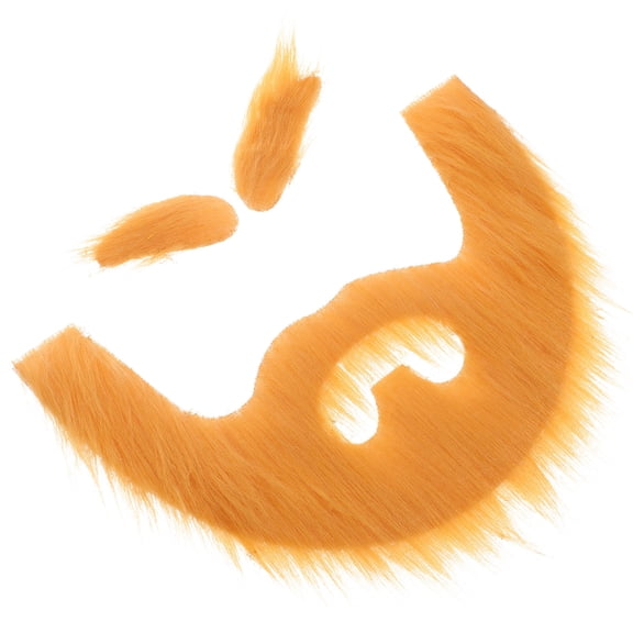 TABLZONE beard set Yellow-Brown Self-Adhesive Eyebrow With Mustache Costume Props 1 Set