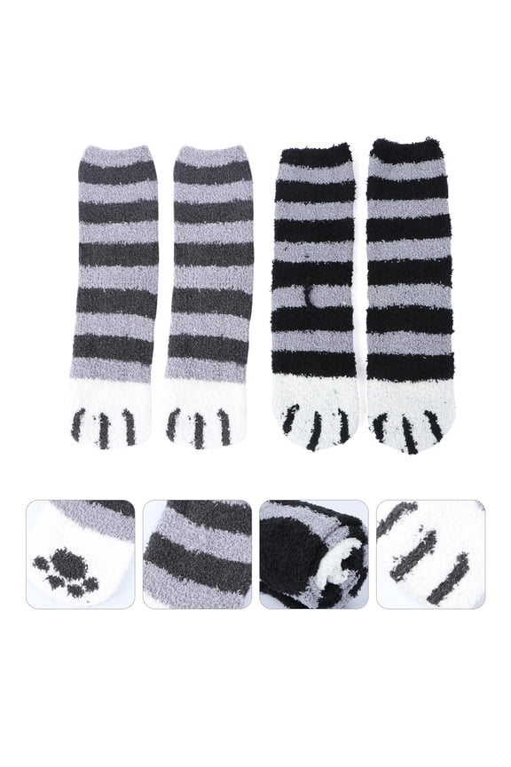Womens Soft Tube Bed Socks 2 Pairs Assorted Colors Comfortable Cozy Sleep Socks