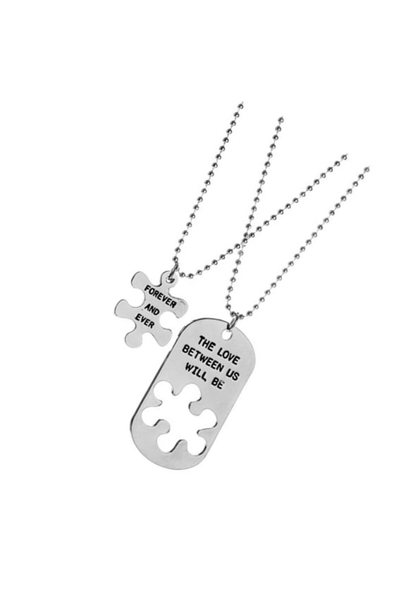 2 Pairs Couple Necklace For Him And Her Stainless Steel Fashion Durable Wear Anniversary