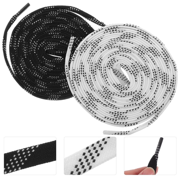 TABLZONE 2Pairs Hockey Skate Laces Wear Resistant Polyester for Outdoor Ice and Roller Skates
