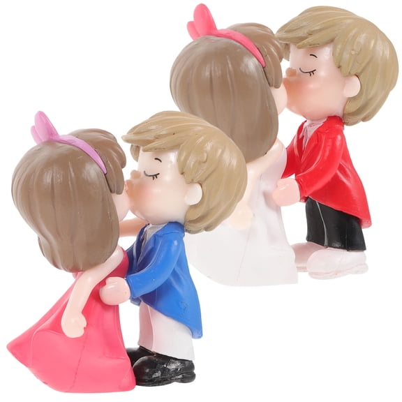 TABLZONE 2 Pairs Wedding Couple Figurines Assorted Colors Cake Table Decorations Romantic Couples Sculptures