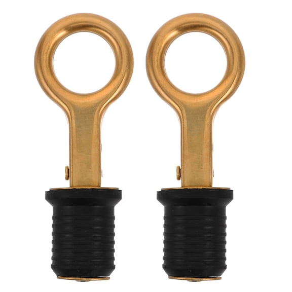TABLZONE 2 Pcs Cooler Drain Plug for Golden Brass and Rubber in Boat Maintenance