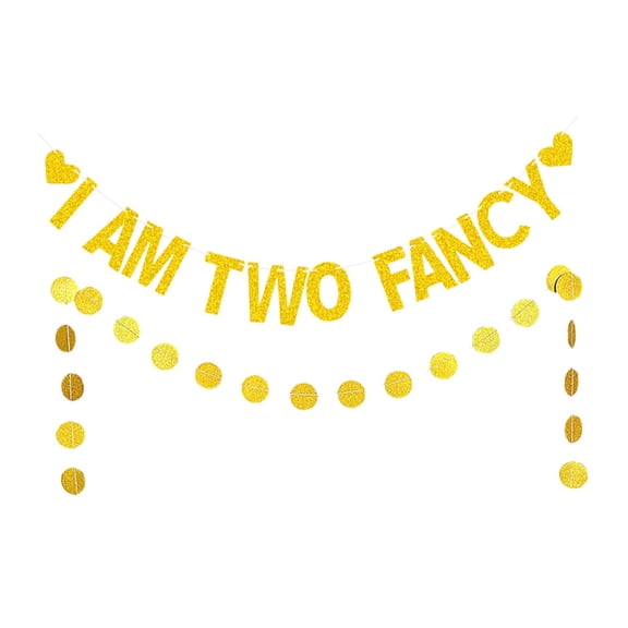 TABLZONE 2 Pcs Useful Photo Props Birthday Party Banner Paper Golden Circle Highlights for Kids