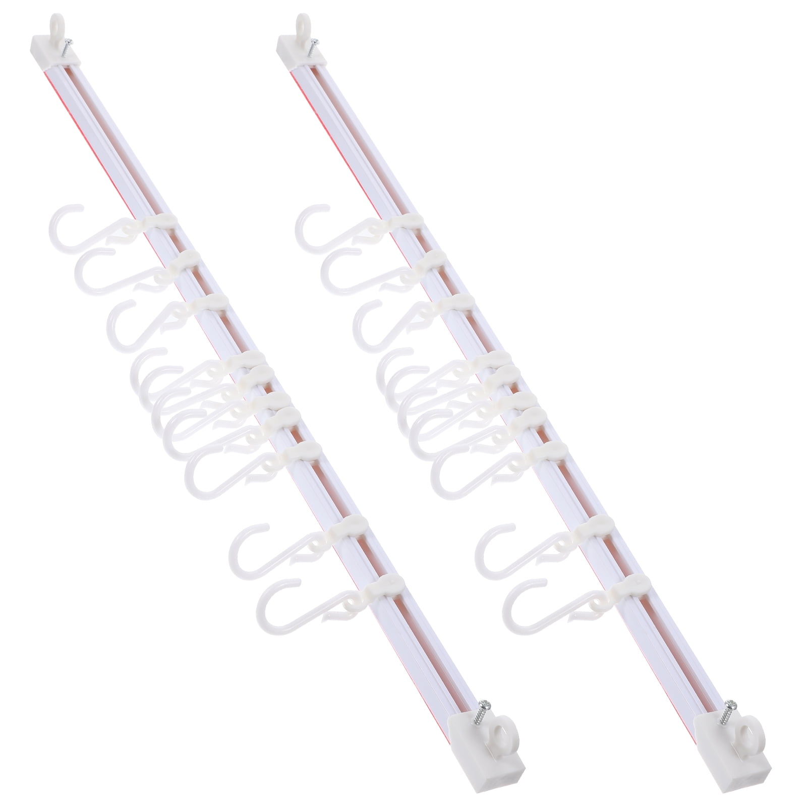 Sliding Hook Rack TABLZONE 2-Pack Hanging Sliding Hook Rack with Adhesive Plastic Hooks ...
