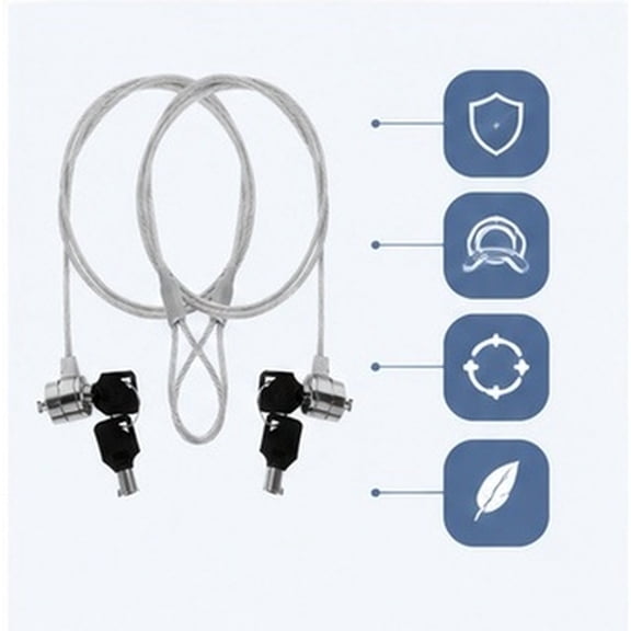 TABLZONE 2 Sets Laptop Security Lock Cable with Key, Alloy Portable Easy Use