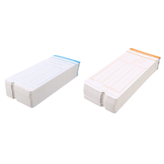 TABLZONE Punch Time Cards, Assorted Color Cardstock Time Clock Cards for Office Attendance Tracking, Simple Design, 200 Sheets